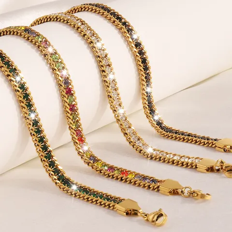 Fashionable Stainless Steel Bracelet With Rhinestone Inlay Elegant Layered Light Luxury Jewelry For Women