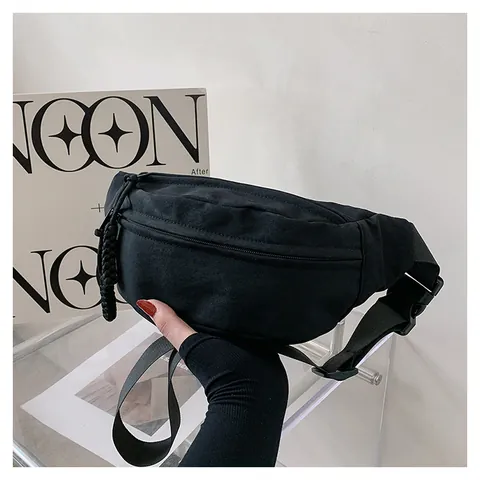 Dames Casual Canvas Borsttas Street Style Verstelbare Riem Rits Heuptas Crossbody Tas Voor Buitensport Reizen Dagelijks Gebruik