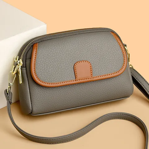 Borsa a Tracolla da Donna in Vera Pelle Piccola Multistrato Grana Martellata Borsa a Spalla in Pelle Bovina per Viaggi Quotidiani