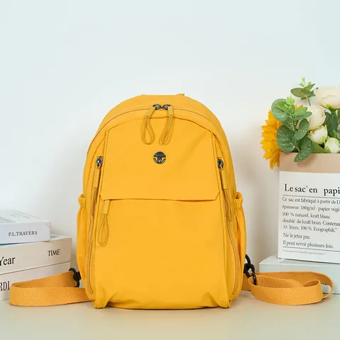 Casual Nylon Backpack Ultra Light Large Capacity Waterproof Travel School Book Bag Solid Color Casual Daypack For Women Men