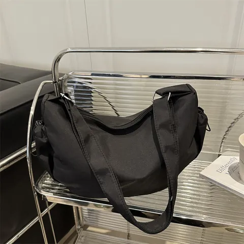 Borsa Hobo in Nylon di Grande Capacità per Donna Borsa a Tracolla Minimalista Versatile Borsa a Mezzaluna per Pendolarismo
