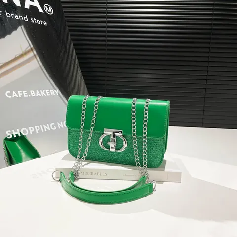Women Sequin Shoulder Bag Fashion PU Leather Underarm Bag With Chain Strap Glitter Party Daily Handbag Versatile Tote Bag