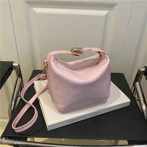 Bolso Bandolera Plisado para Mujer Cuero PU Bolso de Mano Rayas Verticales Bolso Cuadrado Pequeño Color Contraste Correa