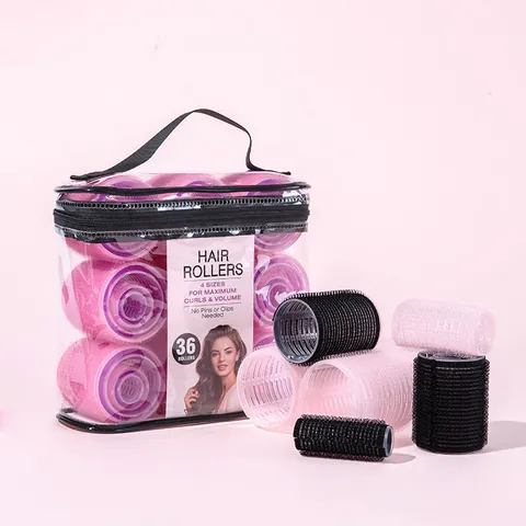 Self Adhesive Magic Hair Rollers Volumizing Hair Curler Hair Root Clips With Clear Storage Bag Salon Home DIY Hair Styling
