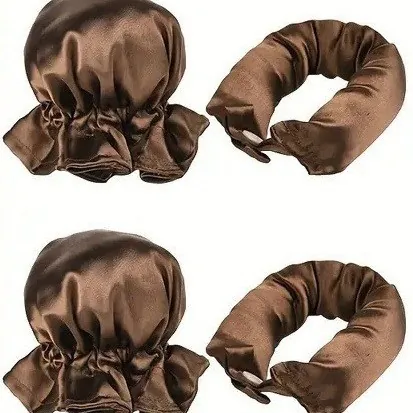 Set de Bouclage Sans Chaleur en Satin Avec Bonnet de Nuit et Ruban à Boucler Pour Femmes Outil de Coiffure