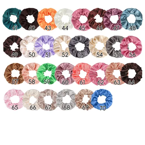 Chouchous En Satin De Couleur Unie Pour Femmes Attaches À Cheveux Haute Élasticité Bandeaux Plissés Effet Soie Pour Filles