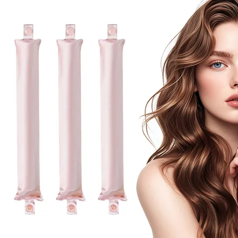 Heatless Hair Curler Set Satin Ribbon Hair Rollers With Snap Buttons For Long Hair Overnight Sleeping Styling Tool