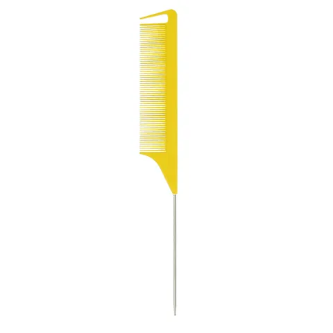 Peine de Cola de Rata Profesional Para Seccionar el Cabello Peinado Peine de Peluquería de Plástico de Dientes Finos Con Punta de Acero Inoxidable