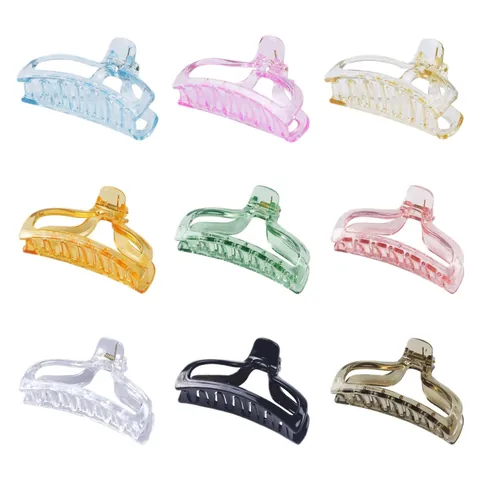 Molla per Capelli Donna Coreana Grande Trasparente Plastica a Squalo Elegante Forcina Geometrica a Onda Accessori