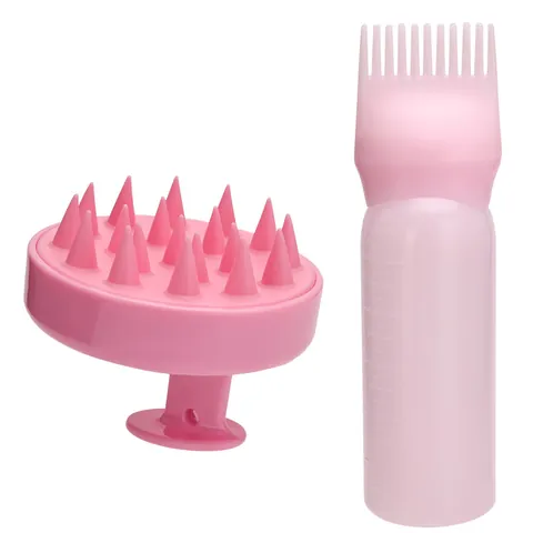 Ensemble Bouteille de Teinture Et Peigne de Massage du Cuir Chevelu Applicateur de Coloration Professionnel Avec Échelle