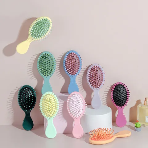 Mini Peigne de Massage à Coussin d'Air Brosse à Cheveux Portable Couleur Macaron Massage du Cuir Chevelu Brosse Démêlante Pour Enfants Et Femmes Voyage Soins Capillaires