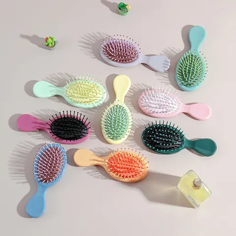 Mini Peigne de Massage à Coussin d'Air Brosse à Cheveux Portable Couleur Macaron Massage du Cuir Chevelu Brosse Démêlante Pour Enfants Et Femmes Voyage Soins Capillaires