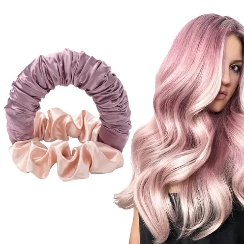 Bigodino senza Calore in Raso Rulli per Capelli per Dormire Con Elastici Strumenti per lo Styling dei Capelli per Capelli Lunghi Donna Accessori