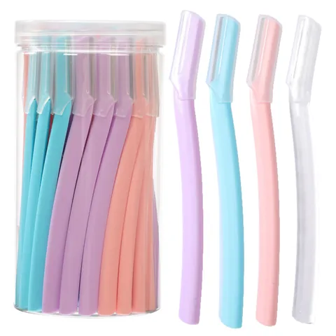 Portable Eyebrow Razor With Safety Net For Women Facial Hair Shaver Trimmer Multi Color Makeup Tools For Beginners Students