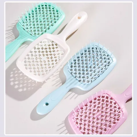 Pearlescent Honeycomb Hollow Massage Hair Comb Women Wet Dry Detangling Fluffy Styling Brush Portable Haircare Tool