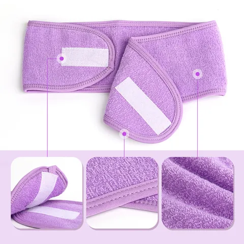Adjustable Microfiber Spa Facial Headband Soft Coral Fleece Makeup Wash Face Hair Band For Women Girls Bath Yoga Sport