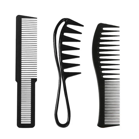 Professional Black Hair Comb Set For Barber Styling Combs Wide Tooth Detangling Brush Styling Tools For Men And Women