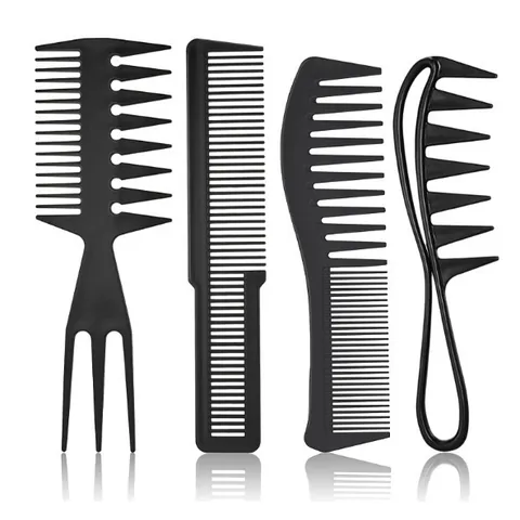 Professional Black Hair Comb Set For Barber Styling Combs Wide Tooth Detangling Brush Styling Tools For Men And Women