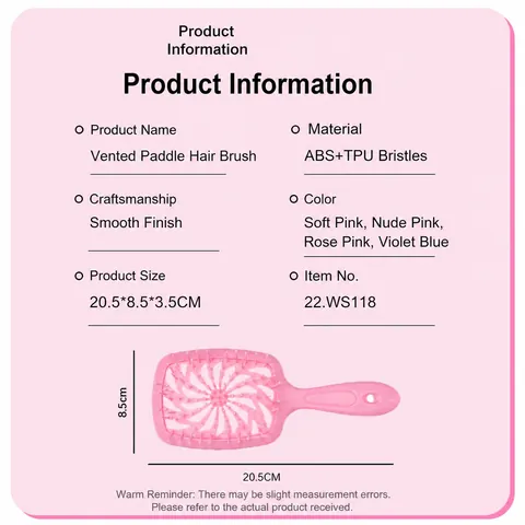 Professional Hollow Out Vented Hair Brush For Scalp Massage Fast Drying Heat Resistant Styling Tool For Women Men Hair Brush