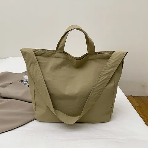 Minimalist Large Capacity Composite Cloth Tote Bag For Women Solid Color Lightweight Shoulder Handbag Casual Shopping Bag