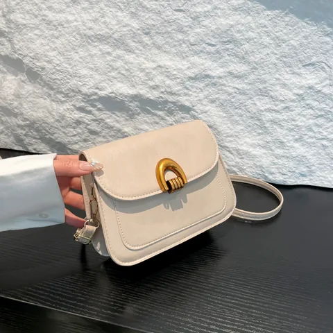Vintage PU Leder Quadratische Umhängetasche Für Damen Stilvolle Schultertasche Mit Metallschloss Einfache Alltagstasche