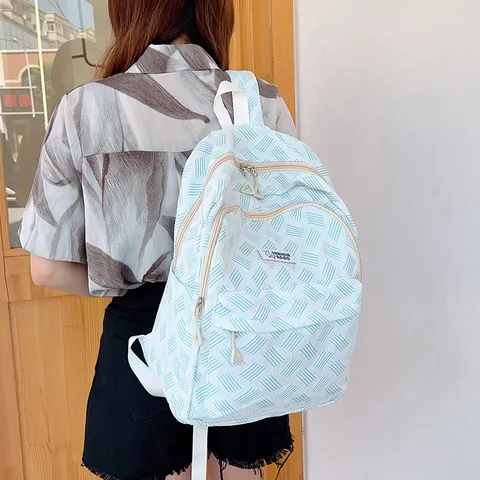 Lightweight Large Capacity Casual Backpack For Women Men High School Student Bag Geometric Texture Travel Rucksack Schoolbag
