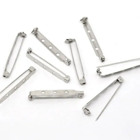 Spille da Balia in Ferro Argento Per Basi Di Spille Con Tre Fori Per Creazione Di Gioielli Fai Da Te Componenti Per Distintivi