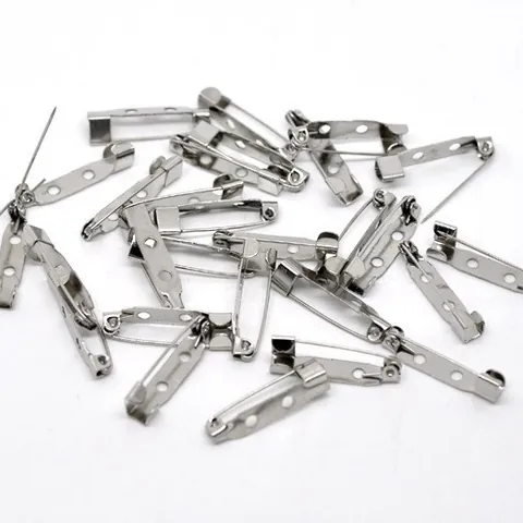 Basi per Spille in Ferro Tono Argento con Due Fori per la Creazione di Gioielli Fai-da-Te Distintivi Artigianali