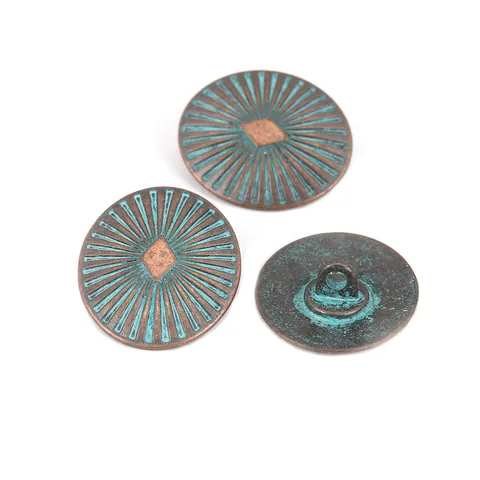 Vintage Zinc Alloy Buttons With Verdigris Patina Oval Metal Shank Buttons For Sewing Coat Jacket DIY Craft Decorative Accessories