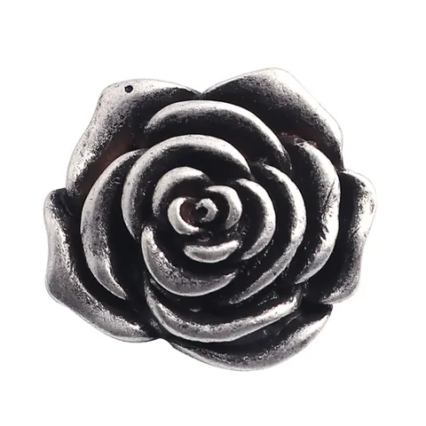 Flower Shaped Metal Buttons Vintage Antique Silver Zinc Alloy Shank Buttons For Clothing Sewing DIY Decoration
