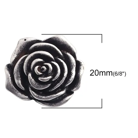 Flower Shaped Metal Buttons Vintage Antique Silver Zinc Alloy Shank Buttons For Clothing Sewing DIY Decoration