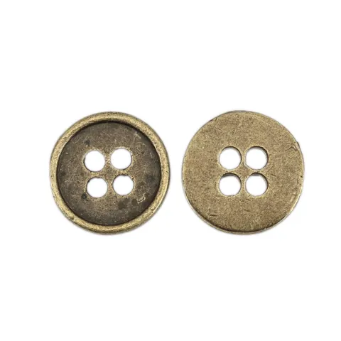 Vintage Runde Zinklegierung Metall Knöpfe Antike Bronze Vier-Loch-Knöpfe Für Windmantel DIY Nähen Bastelzubehör