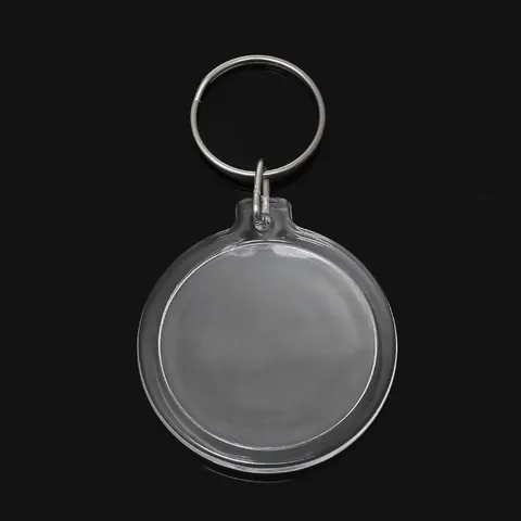 Circular Clear Acrylic Photo Insert Keychain DIY Blank Keyring For Pictures Memories Personal Gift Accessories
