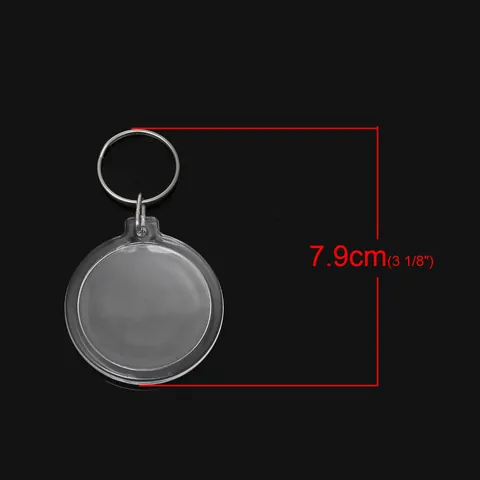 Circular Clear Acrylic Photo Insert Keychain DIY Blank Keyring For Pictures Memories Personal Gift Accessories