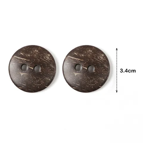 Natural Brown Coconut Shell Buttons Round 2 Holes Wood Texture Sewing Buttons For Coats Suits DIY Craft Multiple Sizes