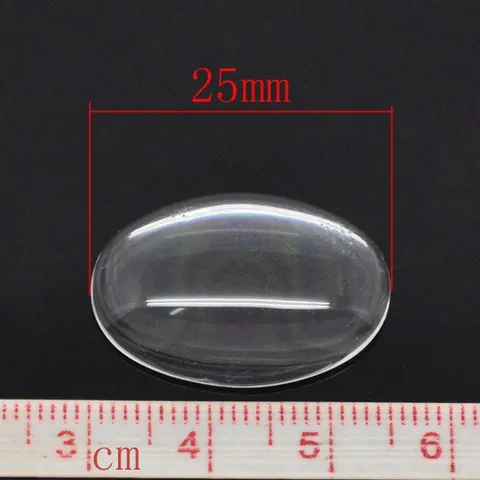 DIY Clear Oval Glass Cabochons Transparent Flatback Glass Tiles For Jewelry Making DIY Handmade Crafts Accessories 25x18mm