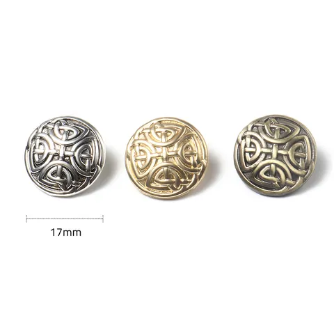Vintage Round Alloy Metal Buttons Celtic Knot Shank Buttons For Coat Suit Sewing DIY Crafting Clothing Accessories