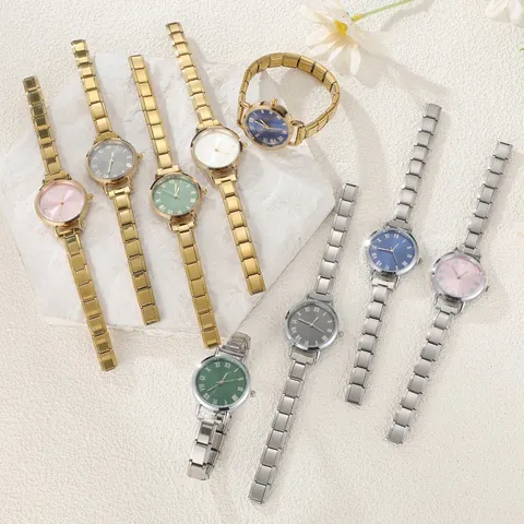DIY Modulare Edelstahl Uhr Für Damen Vintage Römische Ziffern Mode Einstellbar Armband Quarz Armbanduhr Schmuck Geschenk
