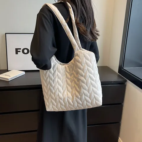 Borsa Tote da Donna Casual Trapuntata Grande Capacità Leggera in Tessuto Oxford Borsa a Tracolla per Viaggi Quotidiani Ufficio