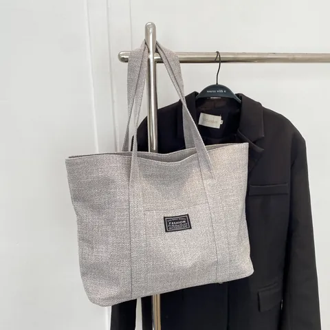Damen Große Kapazität Segeltuch Tote Bag Mode Buchstabe Druck Schultertasche Minimalistische Pendeln Handtasche