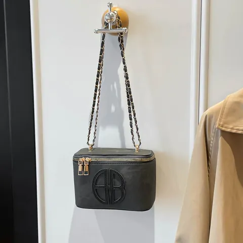 Women Retro Box Crossbody Bag Minimalist Fashion Small Shoulder Bag With Metal Chain Strap Dual Zipper Daily Commute Purse