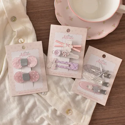 Süße Bär Schleife Haarklammern Für Damen Mädchen Acryl Harz Gepunktet Floral Entenschnabelklemmen Koreanische Romantik Stil Haarschmuck