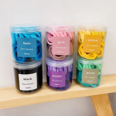 Seamless Elastic Hair Ties High Stretch Towel Fabric Hair Bands Solid Candy Colors Colorful Ponytail Holders For Kids Girls Women Hair Accessories