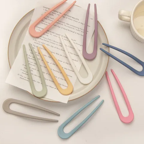 Süße Macaron Bonbon Farbe U-Förmige Haarnadel Matt Minimalistisch Haarstab Für Damen Koreanischer Stil Haarschmuck