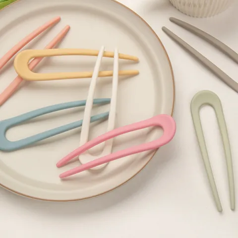 Süße Macaron Bonbon Farbe U-Förmige Haarnadel Matt Minimalistisch Haarstab Für Damen Koreanischer Stil Haarschmuck