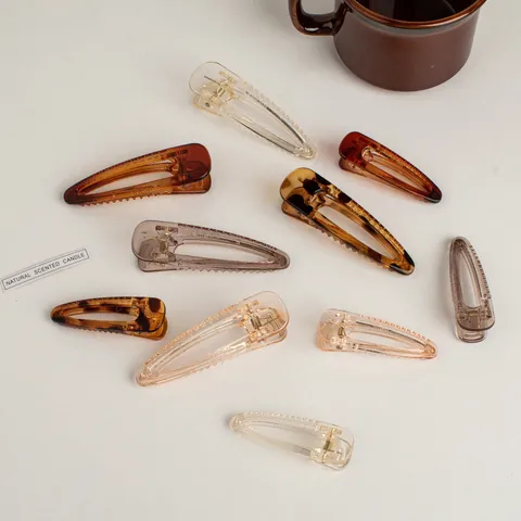 Koreanische Ins Transparente Harz Haarklammern Minimalistische Wassertropfen Geometrische Entenschnabel Clips Für Damen Tägliches Haarstyling