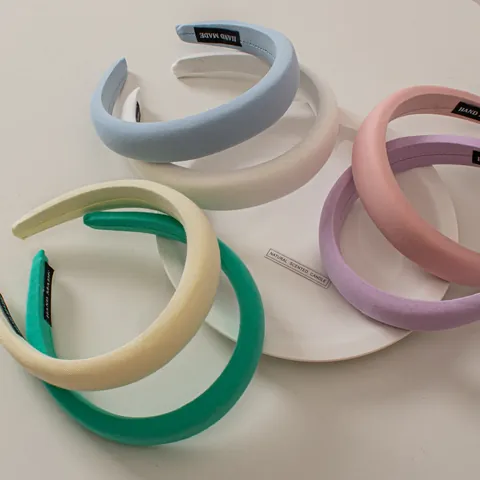 Diadema de Esponja Engrosada de Color Sólido Estilo Coreano Minimalista para Mujer Hecha a Mano de Tela Accesorios para el Cabello