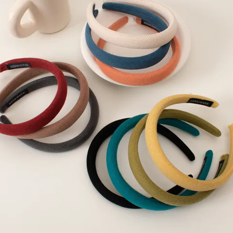 Retro Köper Gepolsterter Schwamm Haarreif Für Damen Vintage Erhöhter Schädeldecke Kopfband Minimalistisch Handgefertigt Stoff Haarschmuck