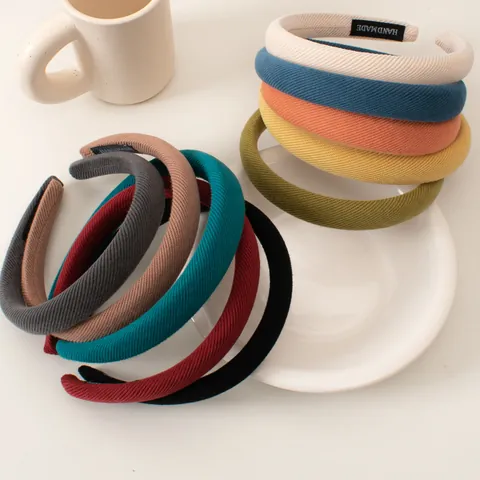 Retro Köper Gepolsterter Schwamm Haarreif Für Damen Vintage Erhöhter Schädeldecke Kopfband Minimalistisch Handgefertigt Stoff Haarschmuck