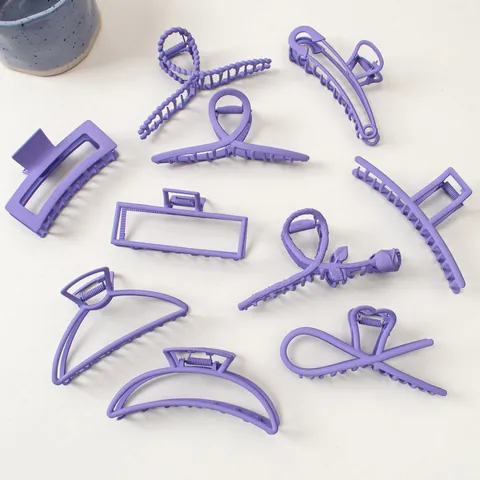 Grande Pinza per Capelli in Metallo Opaco Shark Clip per Donna Stile Coreano Minimalista Viola Very Peri Accessori per Capelli